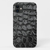 Alligator Black Faux Leather Case-Mate iPhone Case (Achterkant)
