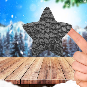 Alligator Black Faux Leather Ster Sticker