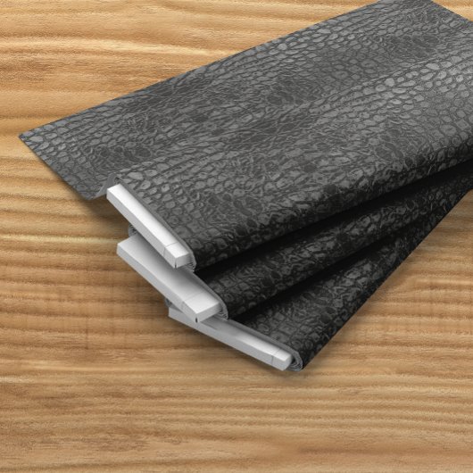 Alligator Black Faux Leather Stof