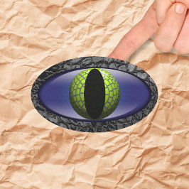 Alligator Black Green Faux Leather Eye Ovale Sticker
