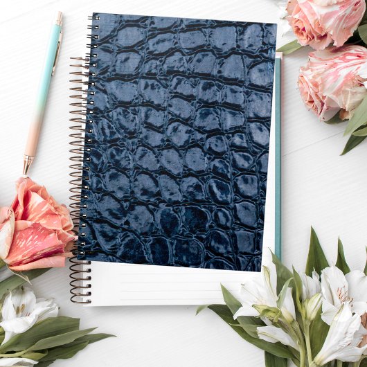 Alligator Blau Nepalleder Notitieboek