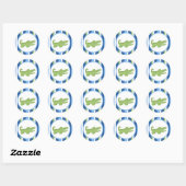 Alligator Blauw/Groene Envelope Seals / Toppers 20 Ronde Sticker (Vel)