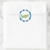 Alligator Blauw/Groene Envelope Seals / Toppers 20 Ronde Sticker (Tas)