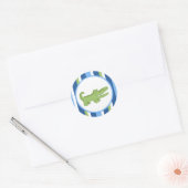 Alligator Blauw/Groene Envelope Seals / Toppers 20 Ronde Sticker (Envelop)