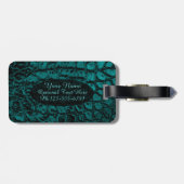 Alligator Blauwgroen kunstleder Bagagelabel (Achterkant horizontaal)