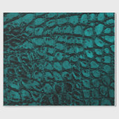 Alligator Blauwgroen kunstleder Cadeaupapier (Vlak)