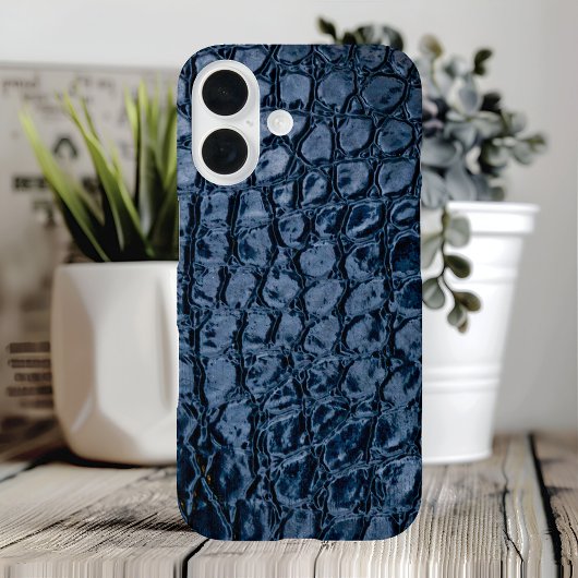 Alligator Blue Faux Leather Case-Mate iPhone Case