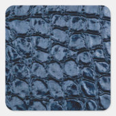 Alligator Blue Faux Leather Vierkante Sticker (Voorkant)