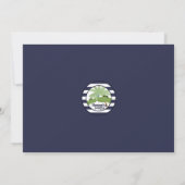 Alligator Blue striped baby shower nodigt AMP uit Kaart (Achterkant)