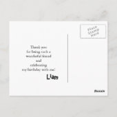 Alligator Blue Yellow Birthday Party Bedankt Briefkaart (Achterkant)