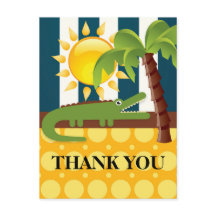 Alligator Blue Yellow Birthday Party Bedankt