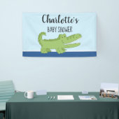 Alligator Boy Baby shower Green Blue Signage Spandoek (Beurs)