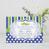 ALLIGATOR BOY BABY SHOWER UITNODIGEN KAART (Staand voorkant)
