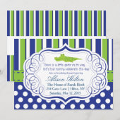 ALLIGATOR BOY BABY SHOWER UITNODIGEN KAART (Voorkant / Achterkant)