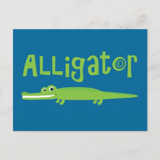 Alligator Briefkaart (Voorkant)