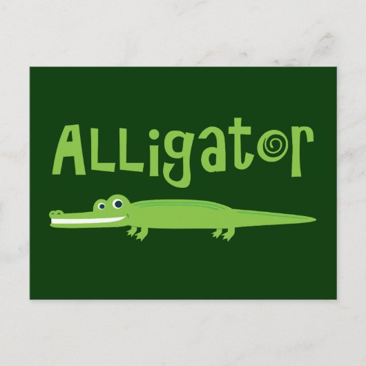 Alligator Briefkaart (Voorkant)