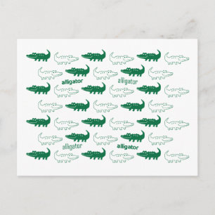Alligator briefkaart groen