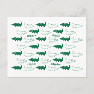 Alligator briefkaart groen