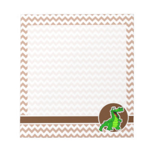 Alligator; Brown Chevron Notitieblok