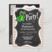 Alligator; Brown Chevron Uitnodiging Briefkaart (Voorkant / Achterkant)