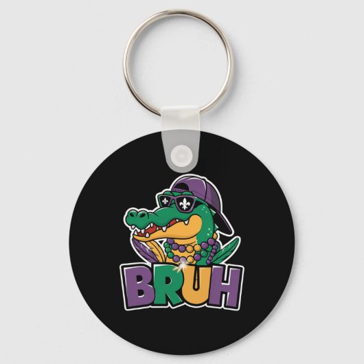 Alligator Bruh Mardi Gras Carnaval Kostuum Tiener Sleutelhanger (Voorkant)