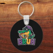 Alligator Bruh Mardi Gras Carnaval Kostuum Tiener Sleutelhanger (Voorkant)
