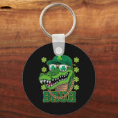 Alligator Bruh St. Patrick's Day Shamrock Ierse Ma Sleutelhanger (Voorkant)