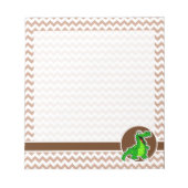Alligator; bruine Chevron Notitieblok (Voorkant)