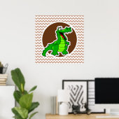 Alligator; bruine Chevron Poster (Thuiskantoor)