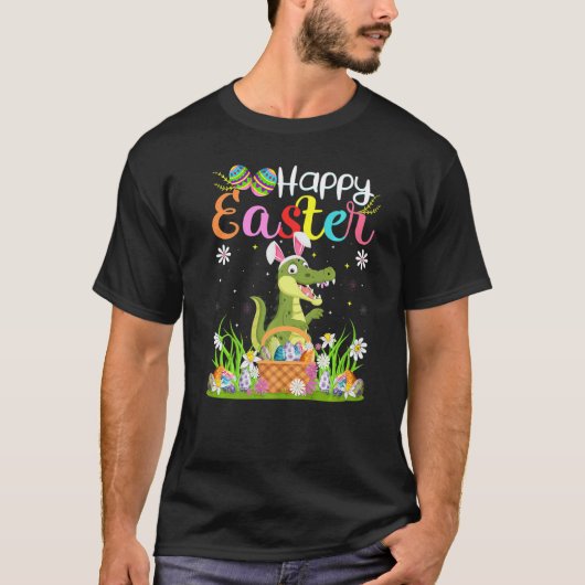 Alligator Bunny Egg Hunting Alligator Happy Easte T-shirt (Voorkant)