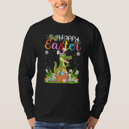 Alligator Bunny Egg Hunting Alligator Happy Easte T-shirt (Voorkant)