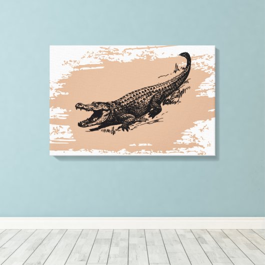  Alligator Canvas Afdruk (Insitu (Houten vloer))