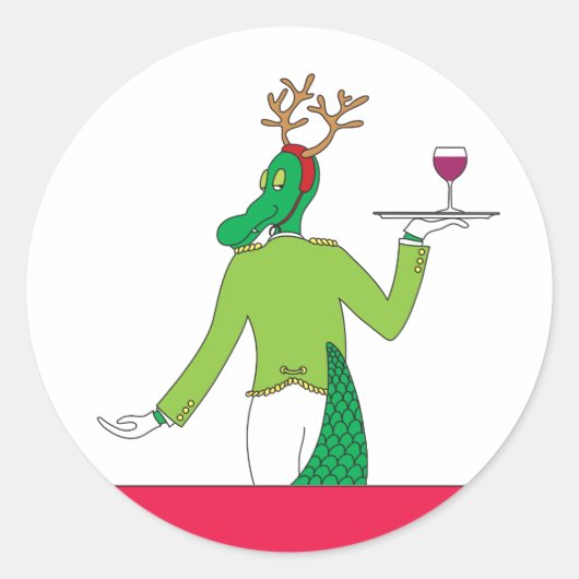 Alligator Cheer Ronde Sticker (Voorkant)