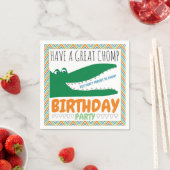Alligator Chomp, Chevron Verjaardagsfeestje Servet (Insitu)