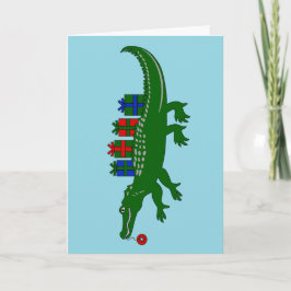 Alligator Christmas Card Feestdagen Kaart