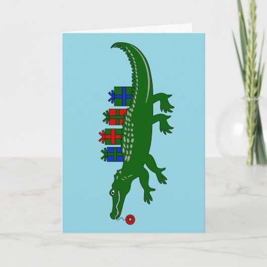 Alligator Christmas Card Feestdagen Kaart (Voorkant)