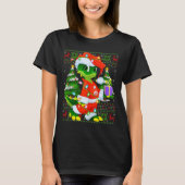 Alligator Christmas Lights Santa Costume Ugly Xmas T-shirt (Voorkant)