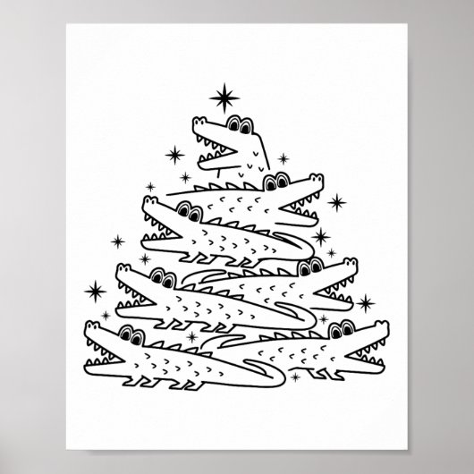 Alligator Christmas Tree Swea Poster (Voorkant)