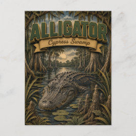 Alligator Cipress Moeras POPCUT Briefkaart