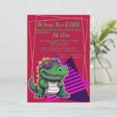 Alligator Cool Kawaii Retro Vibe Kaart (Staand voorkant)