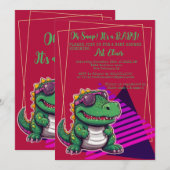 Alligator Cool Kawaii Retro Vibe Kaart (Voorkant / Achterkant)