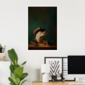 Alligator Cowboy Kunstprint, Surreal Dier Western Poster (Thuiskantoor)