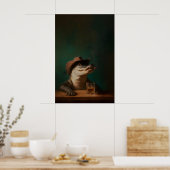Alligator Cowboy Kunstprint, Surreal Dier Western Poster (Keuken)