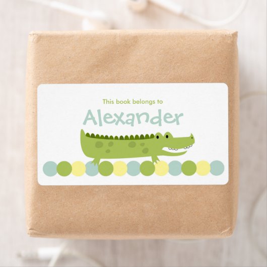 Alligator Crocodile Bookplate Label - Book Plate (Insitu)