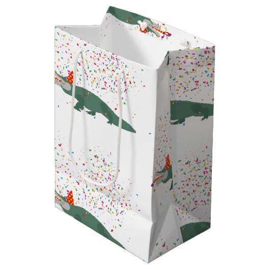 Alligator Crocodile - Dieren met partij Medium Cadeauzakje (Voorkant Gekanteld)