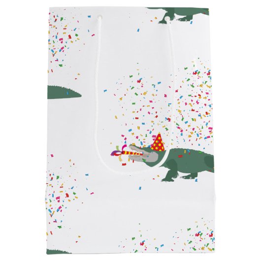 Alligator Crocodile - Dieren met partij Medium Cadeauzakje (Achterkant)