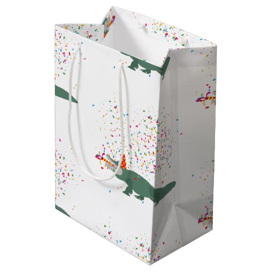 Alligator Crocodile - Dieren met partij Medium Cadeauzakje (Achterkant Gekanteld)