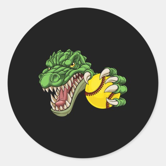 Alligator Crocodile Dinosaur Softll Character  Ronde Sticker (Voorkant)