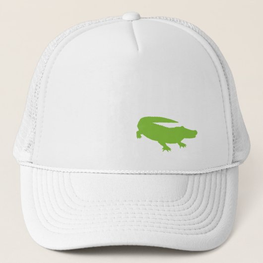 Alligator Crocodile Green Preppy Fun Adult Trucker Pet (Voorkant)