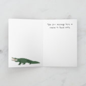 Alligator Crocodile Pattern Douanenaam Birthday C Kaart (Binnen)